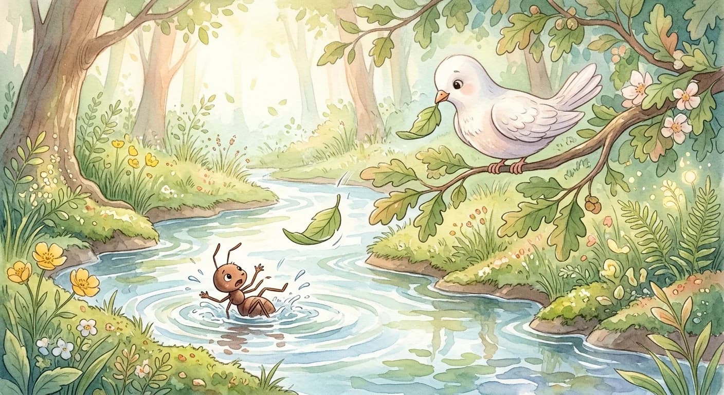 มดกับนกพิราบ