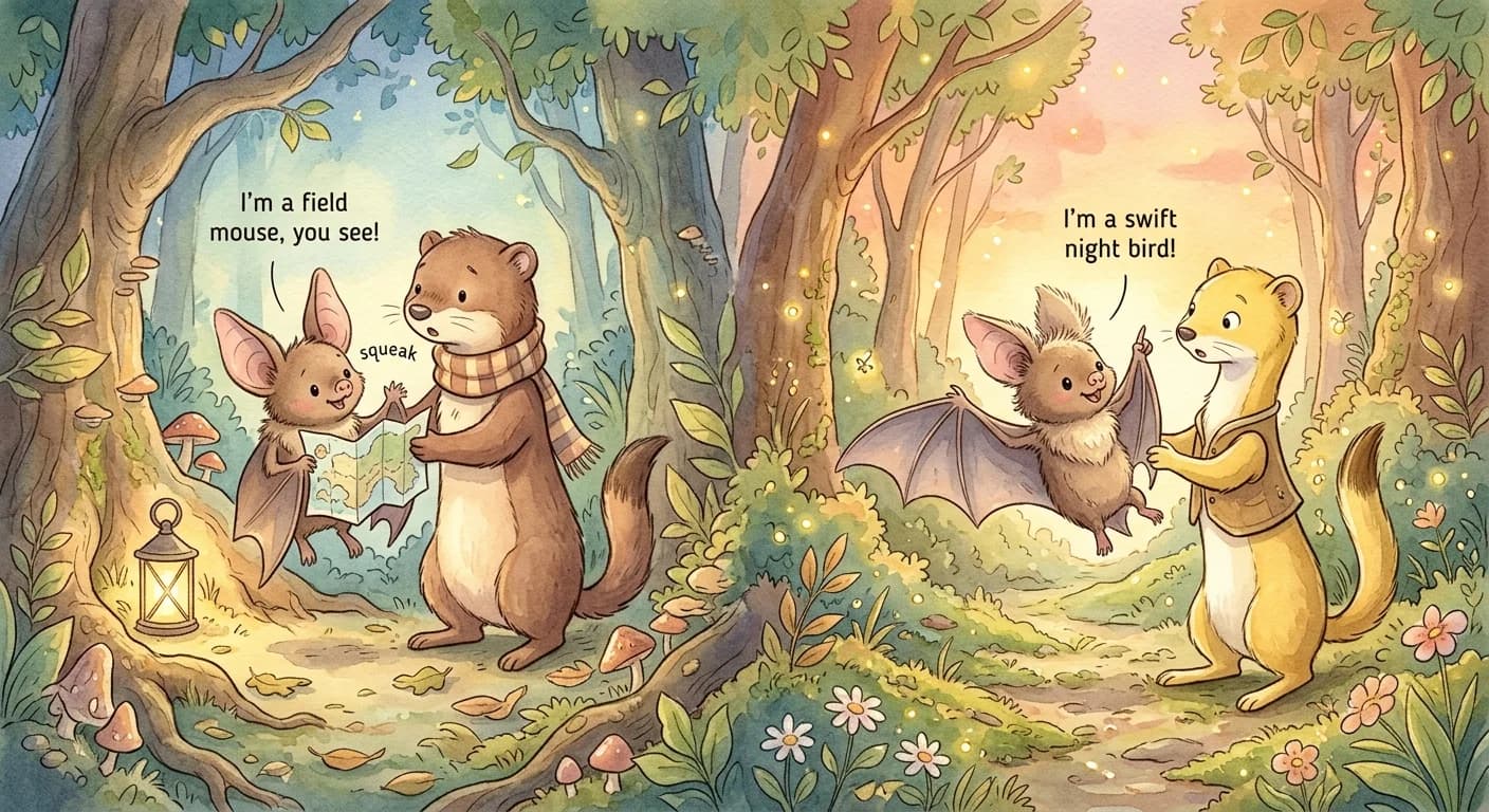 The bat escaping by calling itself first a mouse and later a bird depending on which weasel has caught it