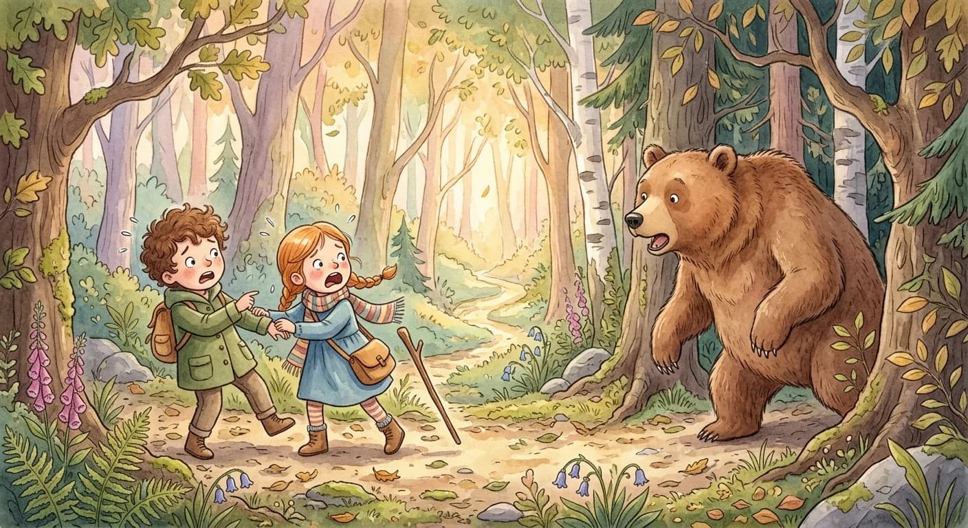 หมีกับนักเดินทางสองคน