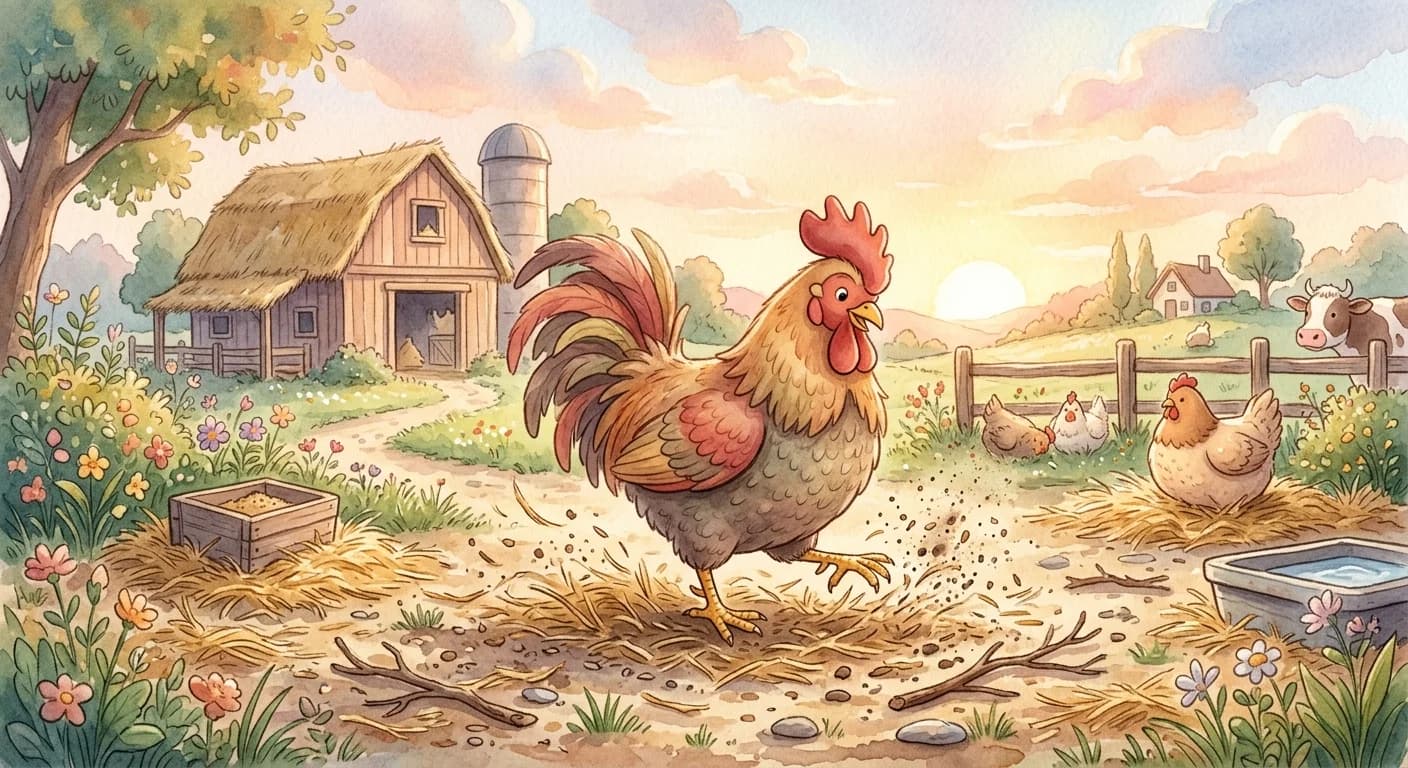 ไก่ตัวผู้กับไข่มุก