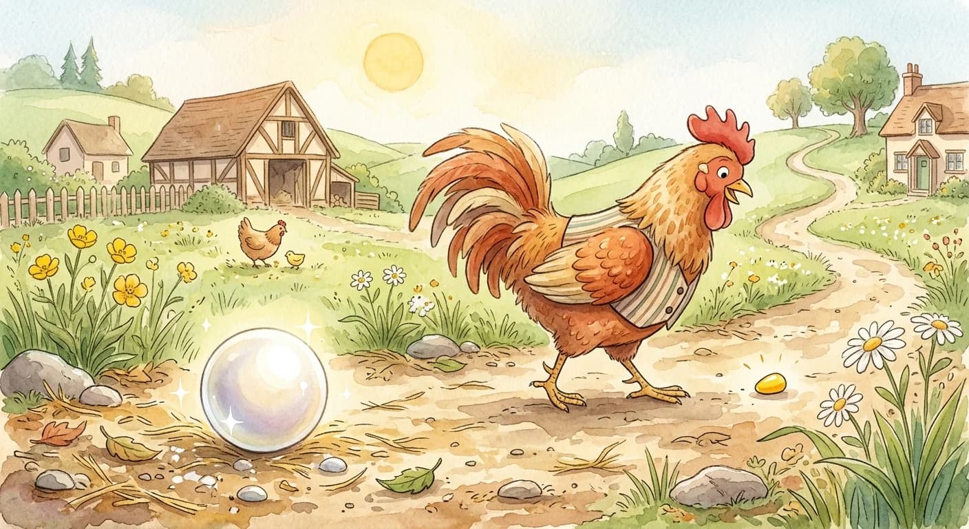 The rooster finding a gleaming pearl and leaving it behind because a single grain of corn would be more useful