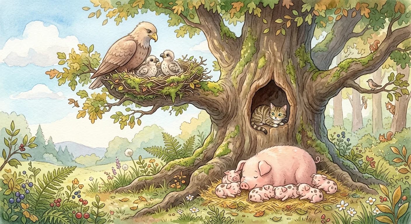 อินทรี แมว และแม่หมู