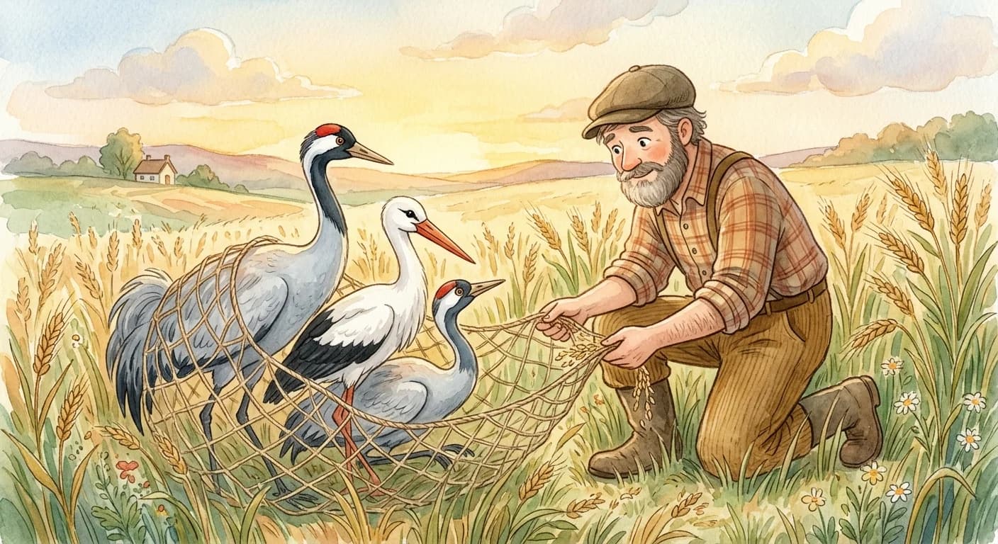 ชาวนากับนกกระสา