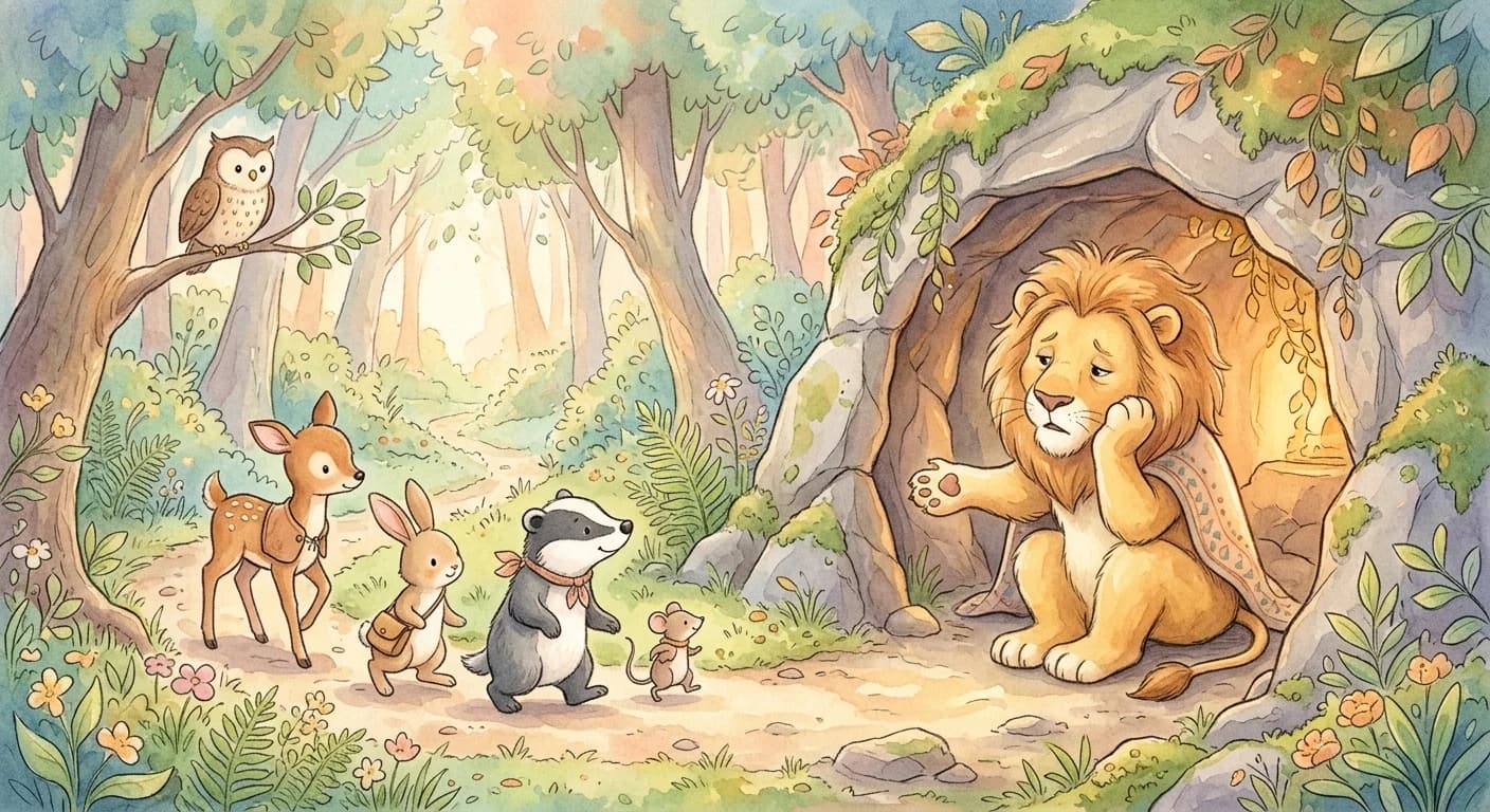 สุนัขจิ้งจอกกับสิงโตป่วย