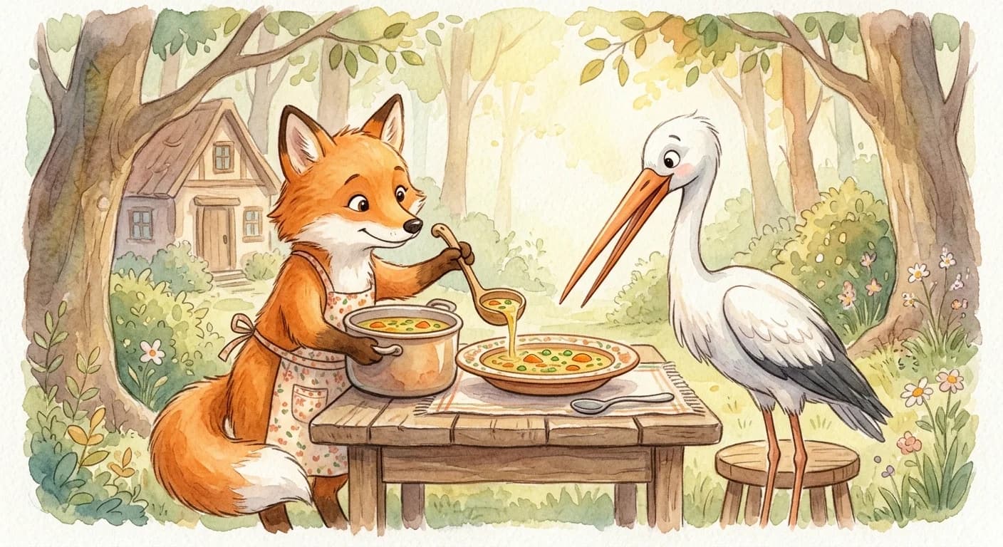 สุนัขจิ้งจอกกับนกกระสา