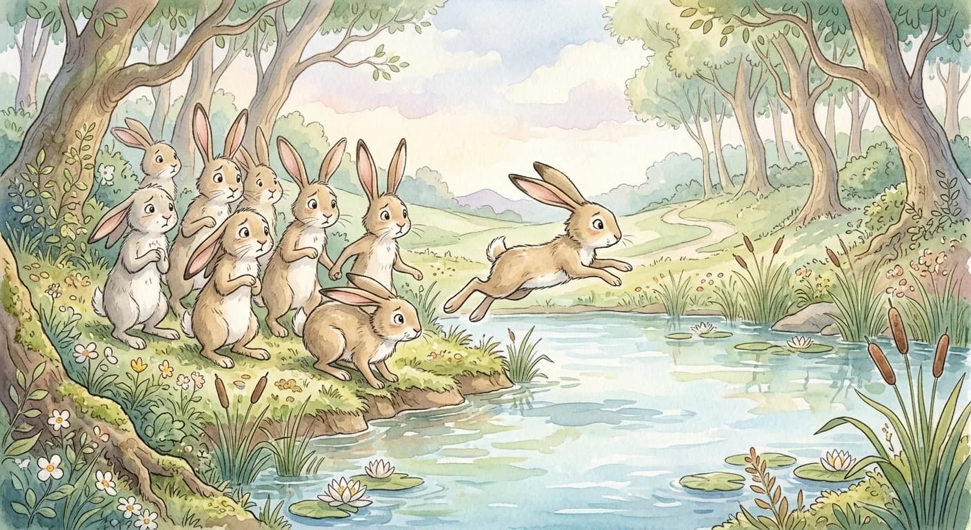 กระต่ายทั้งหลายกับกบ