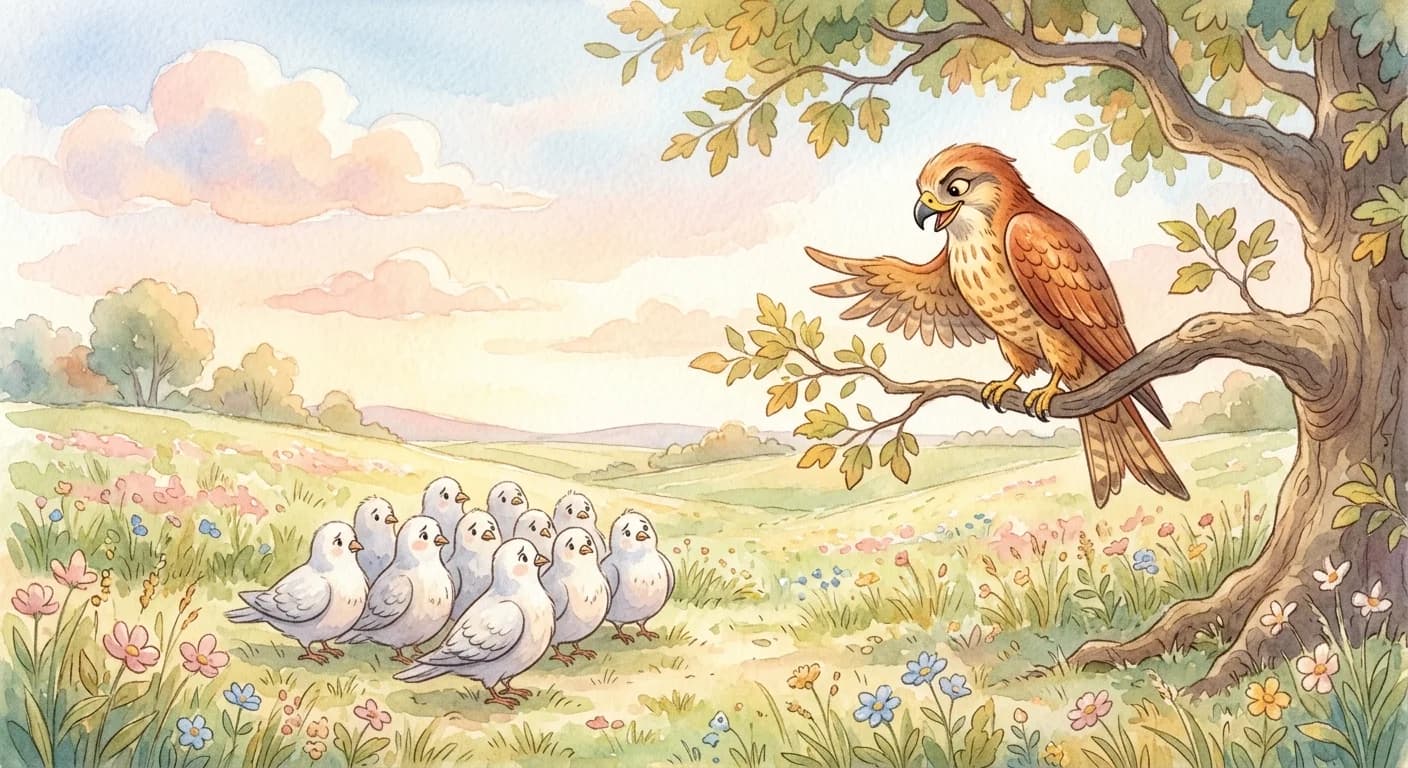 เหยี่ยวกับฝูงนกพิราบ