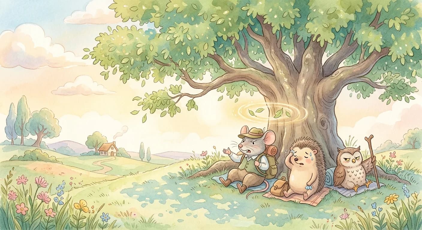 The travelers complaining that the tree is useless until the tree seems to remind them that they are enjoying its shade at that very moment